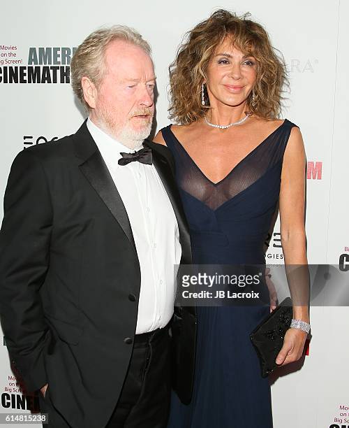 Ridley Scott and Giannina Facio attend the 30th Annual American Cinematheque Awards Gala at The Beverly Hilton Hotel on October 14, 2016 in Beverly...
