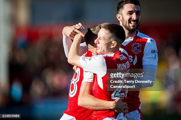 Fleetwood Town's Jack Sowerby celebrates scoring his sides first goal during the Sky Bet League One match between Fleetwood Town and Peterborough...