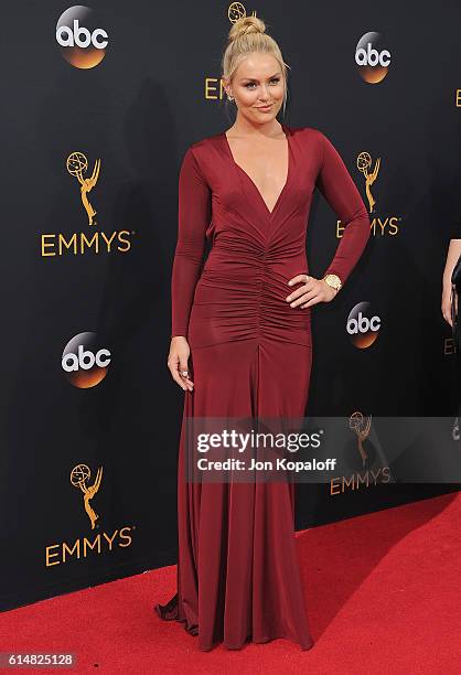 Lindsey Vonn arrives at the 68th Annual Primetime Emmy Awards at Microsoft Theater on September 18, 2016 in Los Angeles, California.