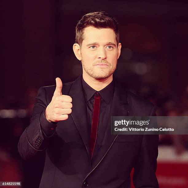 Michael Buble walks a red carpet for 'Tour Stop 148' during the 11th Rome Film Festival on October 14, 2016 in Rome, Italy.