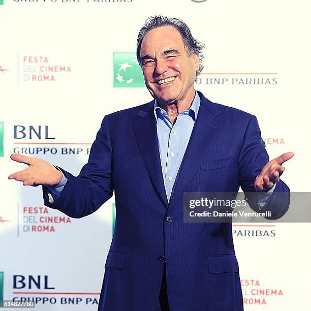 Director Oliver Stone attends a photocall for 'Snowden' during the 11th Rome Film Festival on October 14, 2016 in Rome, Italy.