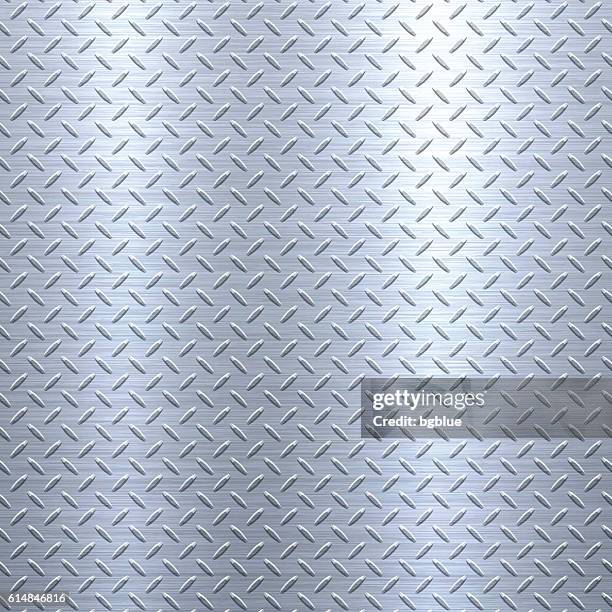 background of metal diamond plate in silver color - diamond plate stock illustrations