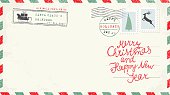 Christmas and New Year Postcard Wish
