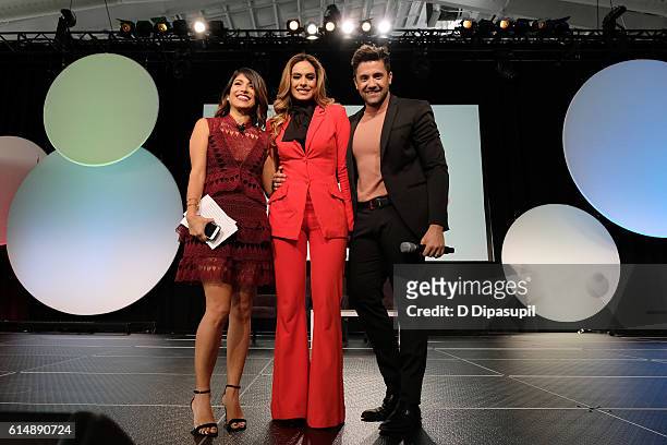 Ursala Carramza and Galilea Montijo speak on stage during the 5th Annual Festival PEOPLE En Espanol, Day 1 at the Jacob Javitz Center on October 15,...