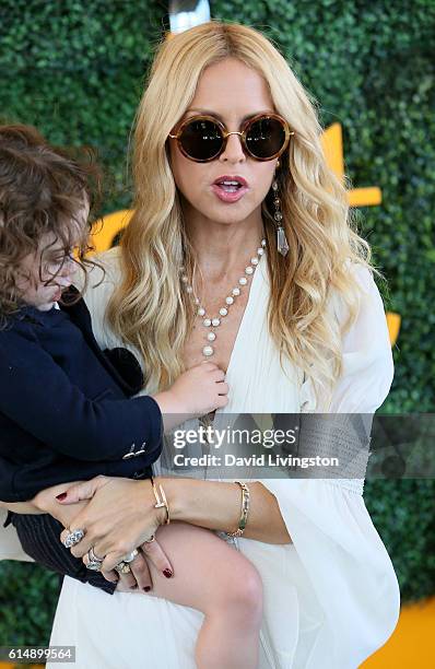 Stylist Rachel Zoe and Kaius Berman arrive at the 7th Annual Veuve Clicquot Polo Classic at Will Rogers State Historic Park on October 15, 2016 in...