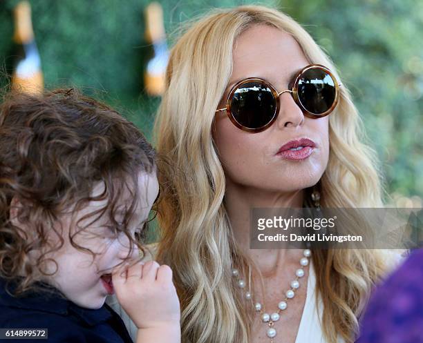 Stylist Rachel Zoe and Kaius Berman arrive at the 7th Annual Veuve Clicquot Polo Classic at Will Rogers State Historic Park on October 15, 2016 in...