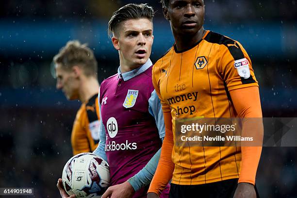 Jack Grealish of Aston Villa during the Sky Bet Championship match between Aston Villa and Wolverhampton Wanderers at Villa Park on October 15, 2016...