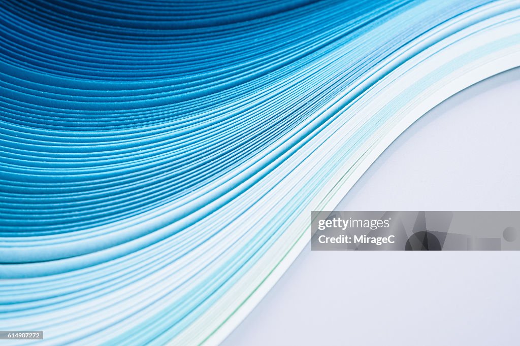 Colorful Paper Stripes Wave Shape, Blue Color