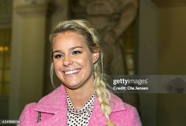 Gold Medal Swimmer Pernille Blume arrives for a reception hosted by Queen Margarethe of Denmark for the Danish Olympic and Para-Olympic Teams at...