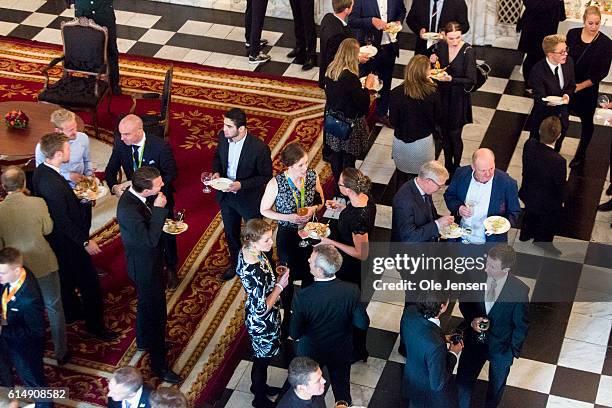 Guests attend a reception hosted by Queen Margarethe of Denmark for the Danish Olympic and Para-Olympic Teams at Christiansborg on October 14, 2016...