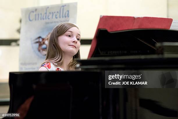 Year-old Alma Deutscher performs in The Wiener Musikverein in Vienna on October 6, 2016. The British 11-year-old's opera 'Cinderella' will premiere...