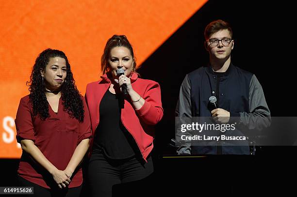 Nathalie Rodriguez, Angie Martinez, and Kevin Garrett speak onstage during TIDAL X: 1015 on October 15, 2016 in New York City.