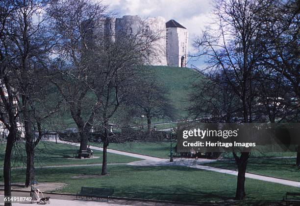 Norman Motte and Bailey, Cliffords Tower, York, c1960. Medieval Norman castle commonly referred to as Clifford's Tower. The first motte and bailey...