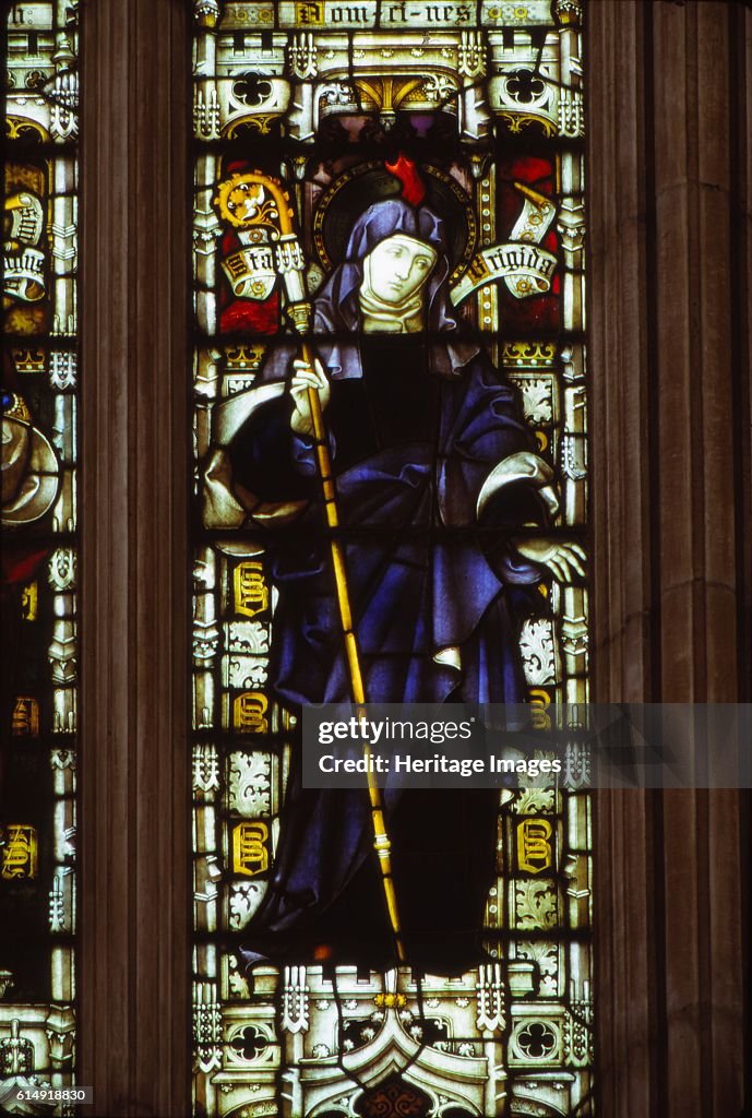 St. Brigid In West Window Of Hereford Cathedral