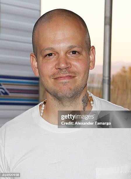 Residente poses backstage during Univision and Fusion RiseUp As One Concert at CBX on October 15, 2016 in San Diego, California.