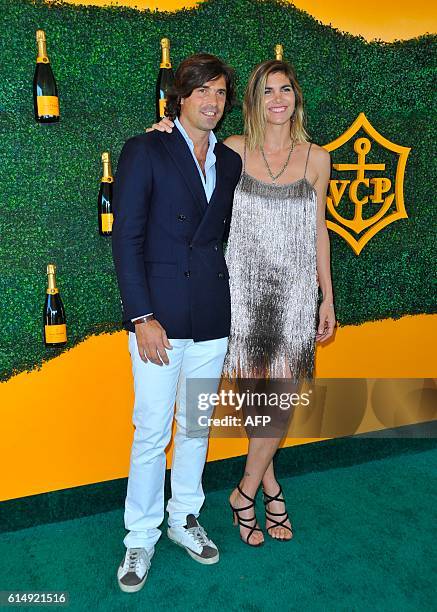 Polo player Nacho Figueras and wife, Delfina Blaquier, attend the Seventh Annual Veuve Clicquot Polo Classic at Will Rogers State Historic Park on...