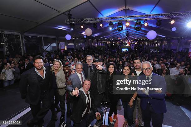 Chopped's Scott Conant, Amanda Freitag, Marcus Samuelsson, New York City Wine & Food Festival Founder & Executive Director Lee Brian Schrager, Ted...