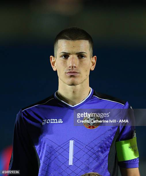 Daniel Naumov of Bulgaria U19 during the U19 International match between England and Bulgaria at Adams Park on October 10, 2016 in High Wycombe,...