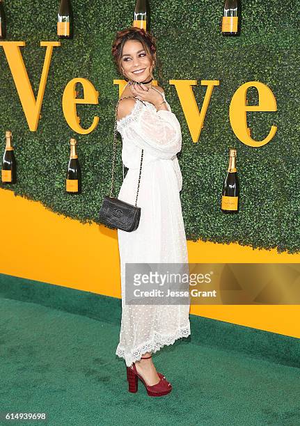 Actress Vanessa Hudgens attends the 7th Annual Veuve Clicquot Polo Classic at Will Rogers State Historic Park on October 15, 2016 in Pacific...