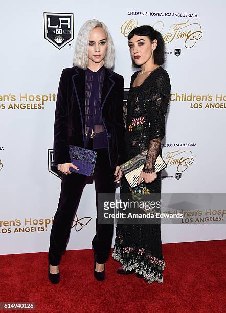Musicians Margot and Mia Moretti arrive at the 2016 Children's Hospital Los Angeles "Once Upon a Time" Gala at the L.A. Live Event Deck on October...