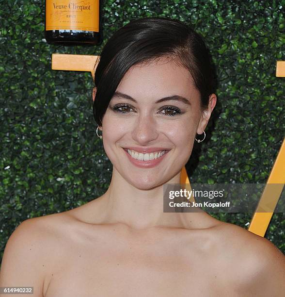 Actress Marta Pozzan arrives at the 7th Annual Veuve Clicquot Polo Classic at Will Rogers State Historic Park on October 15, 2016 in Pacific...