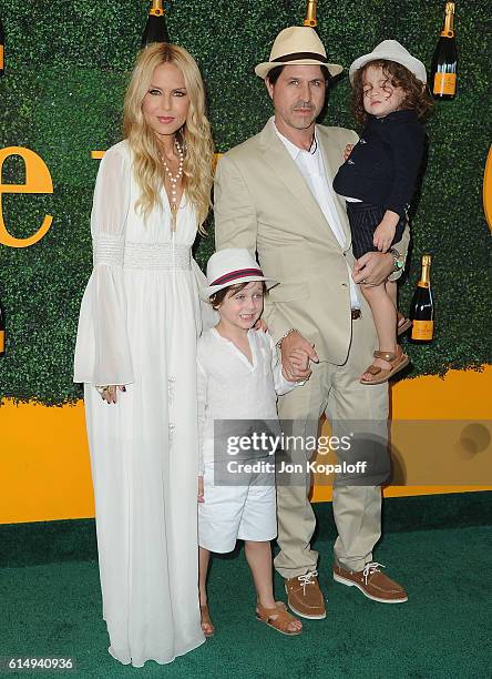 Rachel Zoe, husband Rodger Berman, children Skyler Berman and Kaius Berman arrive at the 7th Annual Veuve Clicquot Polo Classic at Will Rogers State...