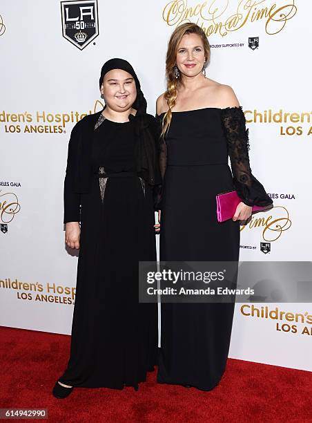 Actress Drew Barrymore and Madison Elizondo arrive at the 2016 Children's Hospital Los Angeles "Once Upon a Time" Gala at the L.A. Live Event Deck on...