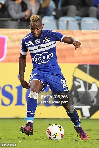 Lenny nangis of bastia during the Ligue 1 match between SC Bastia and Angers SCO at Stade Armand Cesari on October 15, 2016 in Bastia, France.