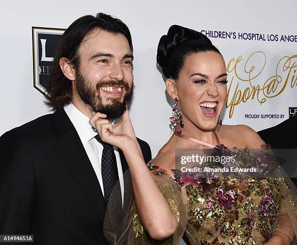 Singer Katy Perry and NHL player Drew Doughty arrive at the 2016 Children's Hospital Los Angeles "Once Upon a Time" Gala at the L.A. Live Event Deck...