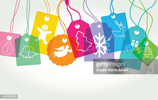 christmas labels or tags - reindeer silhouette stock illustrations