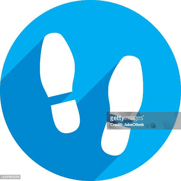 shoes print icon silhouette - shoe print stock illustrations