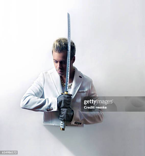 samurai actor - samurai sword stock pictures, royalty-free photos & images