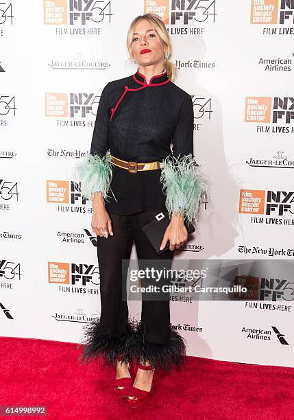 Actress Sienna Miller attends the Closing Night Screening of 'The Lost City Of Z' for the 54th New York Film Festival at Alice Tully Hall, Lincoln...