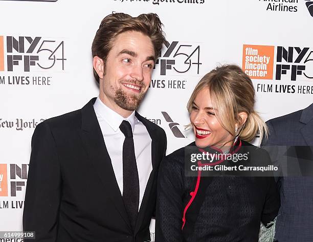 Actors Sienna Miller and Robert Pattinson attend the Closing Night Screening of 'The Lost City Of Z' for the 54th New York Film Festival at Alice...