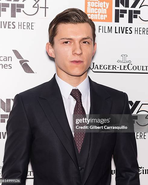 Actor Tom Holland attends the Closing Night Screening of 'The Lost City Of Z' for the 54th New York Film Festival at Alice Tully Hall, Lincoln Center...