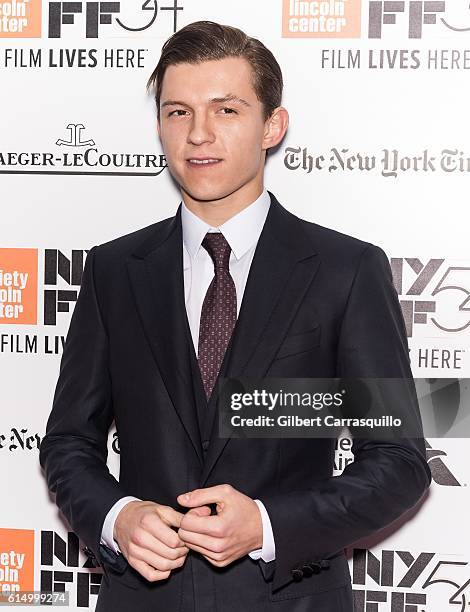 Actor Tom Holland attends the Closing Night Screening of 'The Lost City Of Z' for the 54th New York Film Festival at Alice Tully Hall, Lincoln Center...