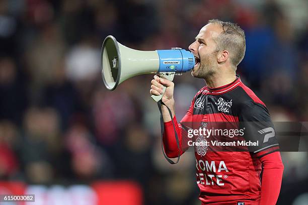 Etienne Didot of Guingamp during the Ligue 1 match between EA Guingamp and Lille OCS at Stade du Roudourou on October 15, 2016 in Guingamp, France.