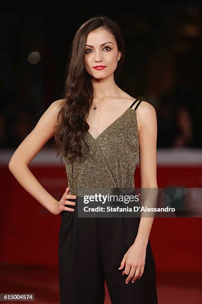 Lucrezia Di Michele walks a red carpet for 'Sole Cuore Amore' during the 11th Rome Film Festival at Auditorium Parco Della Musica on October 15, 2016...