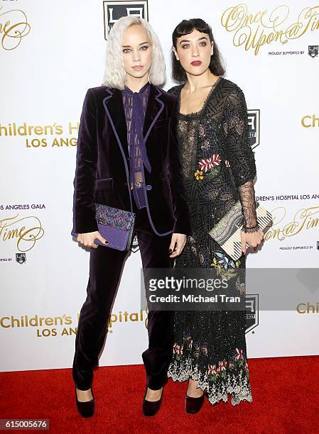 Margot and Mia Moretti of The Dolls arrive at the 2016 Children's Hospital Los Angeles "Once Upon a Time" Gala held at L.A. Live Event Deck on...