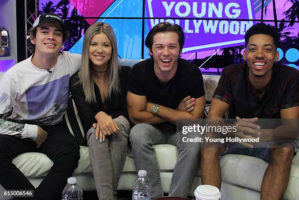 October 4: Hayes Grier, Meghan Reinks, Leo Howard, and Melvin Gregg at the Young Hollywood Studio on October 4, 2016 in Los Angeles, California.