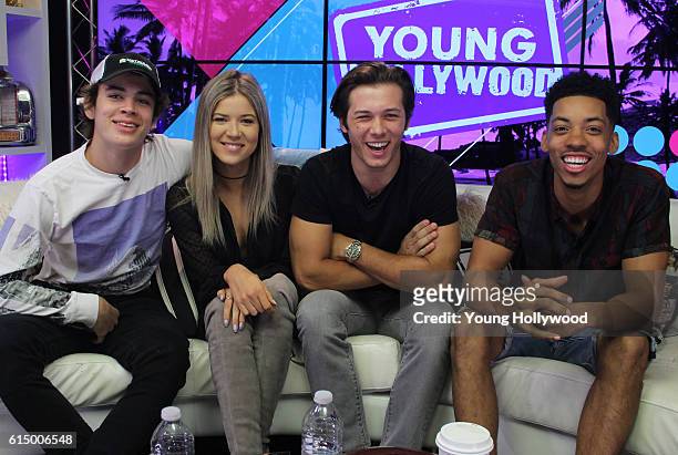 October 4: Hayes Grier, Meghan Reinks, Leo Howard, and Melvin Gregg at the Young Hollywood Studio on October 4, 2016 in Los Angeles, California.