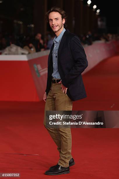 Francesco Di Raimondo walks a red carpet for 'Sole Cuore Amore' during the 11th Rome Film Festival at Auditorium Parco Della Musica on October 15,...