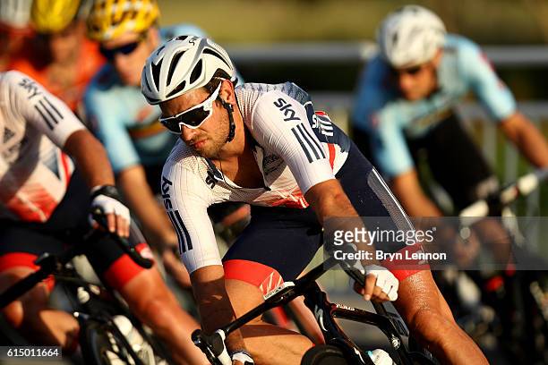 Adam Blythe of Great Britain rides during the Elite Men's Road Race on day eight of the UCI Road World Championships on October 16, 2016 in Doha,...