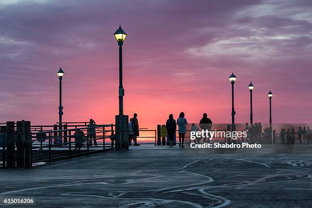 pier sunset - redondo beach stock pictures, royalty-free photos & images