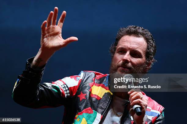 Lorenzo Jovanotti Cherubini meets the audience during the 11th Rome Film Festival at Auditorium Parco Della Musica on October 16, 2016 in Rome, Italy.