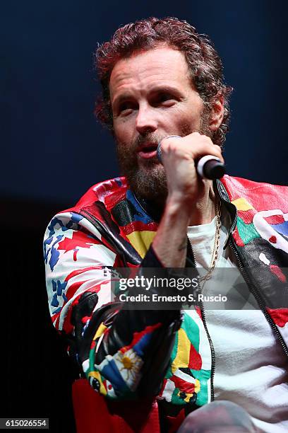 Lorenzo Jovanotti Cherubini meets the audience during the 11th Rome Film Festival at Auditorium Parco Della Musica on October 16, 2016 in Rome, Italy.