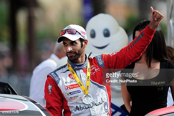 Sheik Khalid Al Qassimi of Abu Dhabi Total WRT, at the podium ceremony, during the last day of Rally RACC Catalunya, on October 16, 2016 in Salou,...