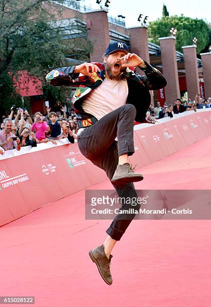 Jovanotti walks a red carpet during the 11th Rome Film Festival on October 16, 2016 in Rome, Italy.