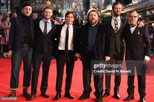 Enzo Cilenti, Jack Reynor, Cillian Murphy, director Ben Wheatley, Armie Hammer and Michael Smiley attend the 'Free Fire' Closing Night Gala during...