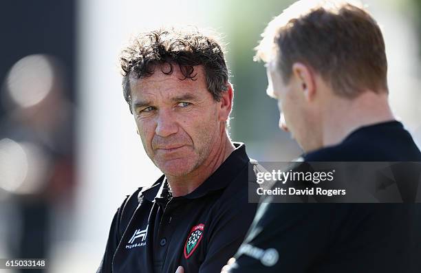 Mike Ford, the Toulon assistant coach looks on during the European Rugby Champions Cup match between RC Toulon and Saracens at Stade Felix Mayol on...